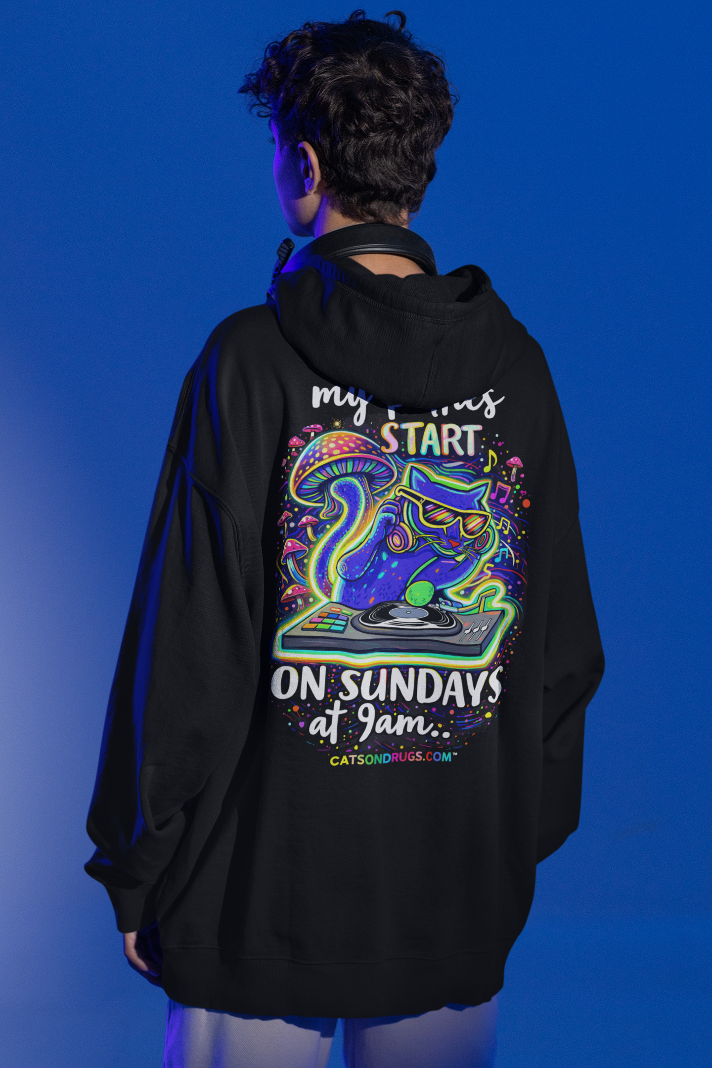 Festival Hoodie | Sunday Techno Cat