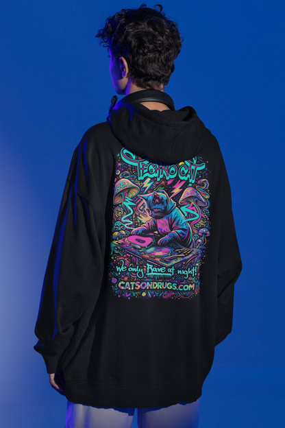Rave Hoodie | Rave at Night Cat