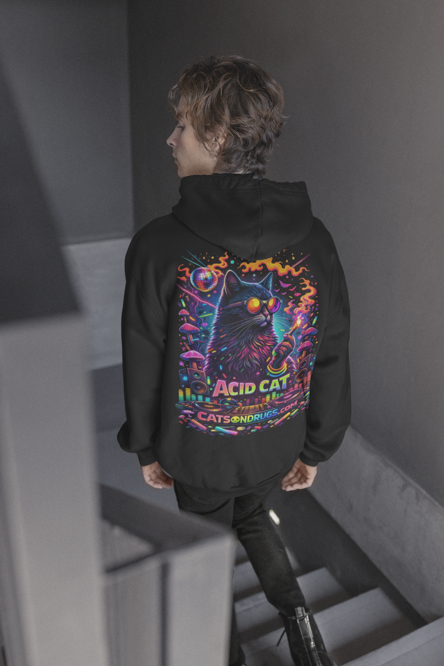 Acid Hoodie | Psychedelic Acid Cat