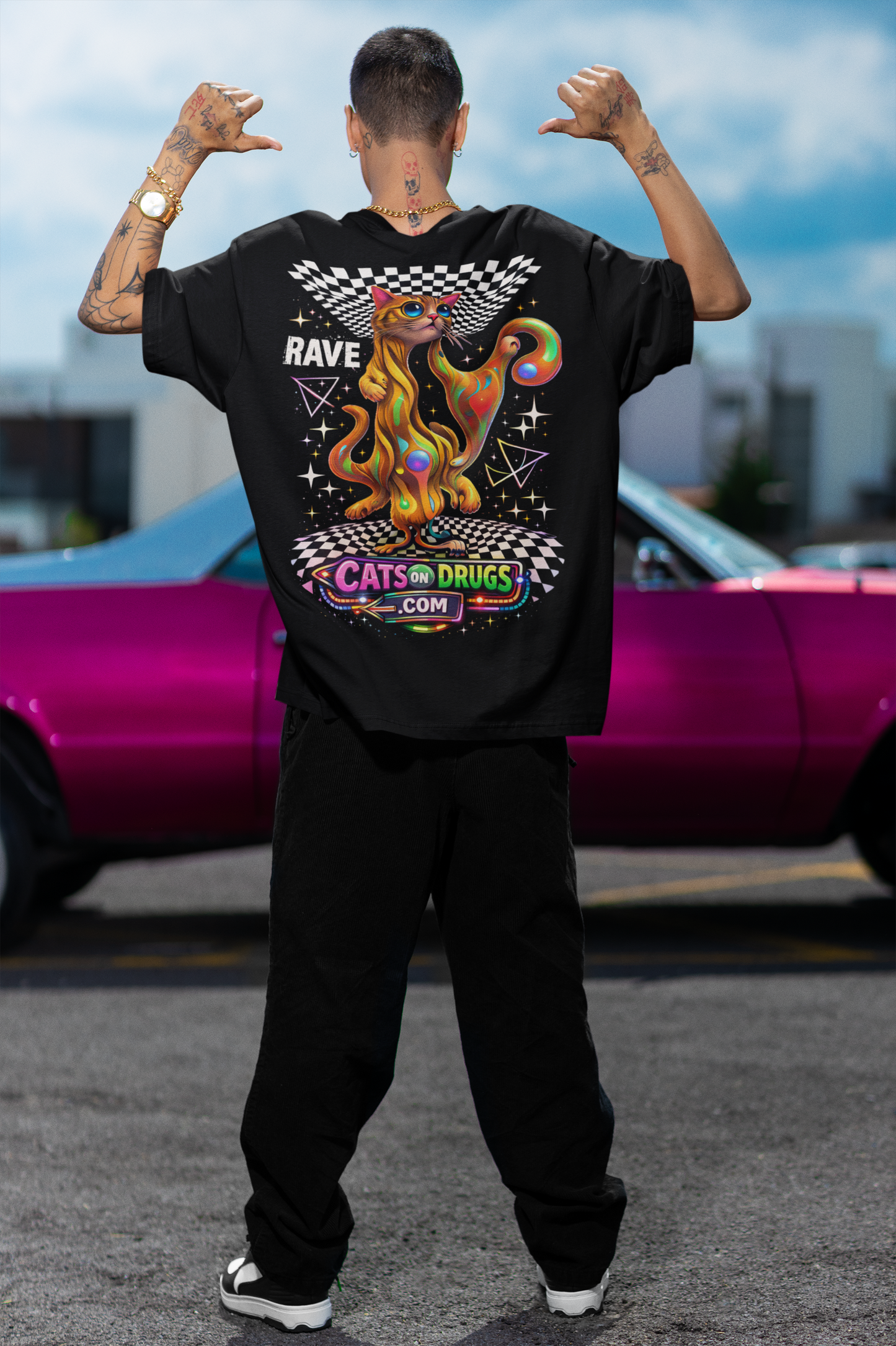 Fractal Rave Cat | Rave T-Shirt