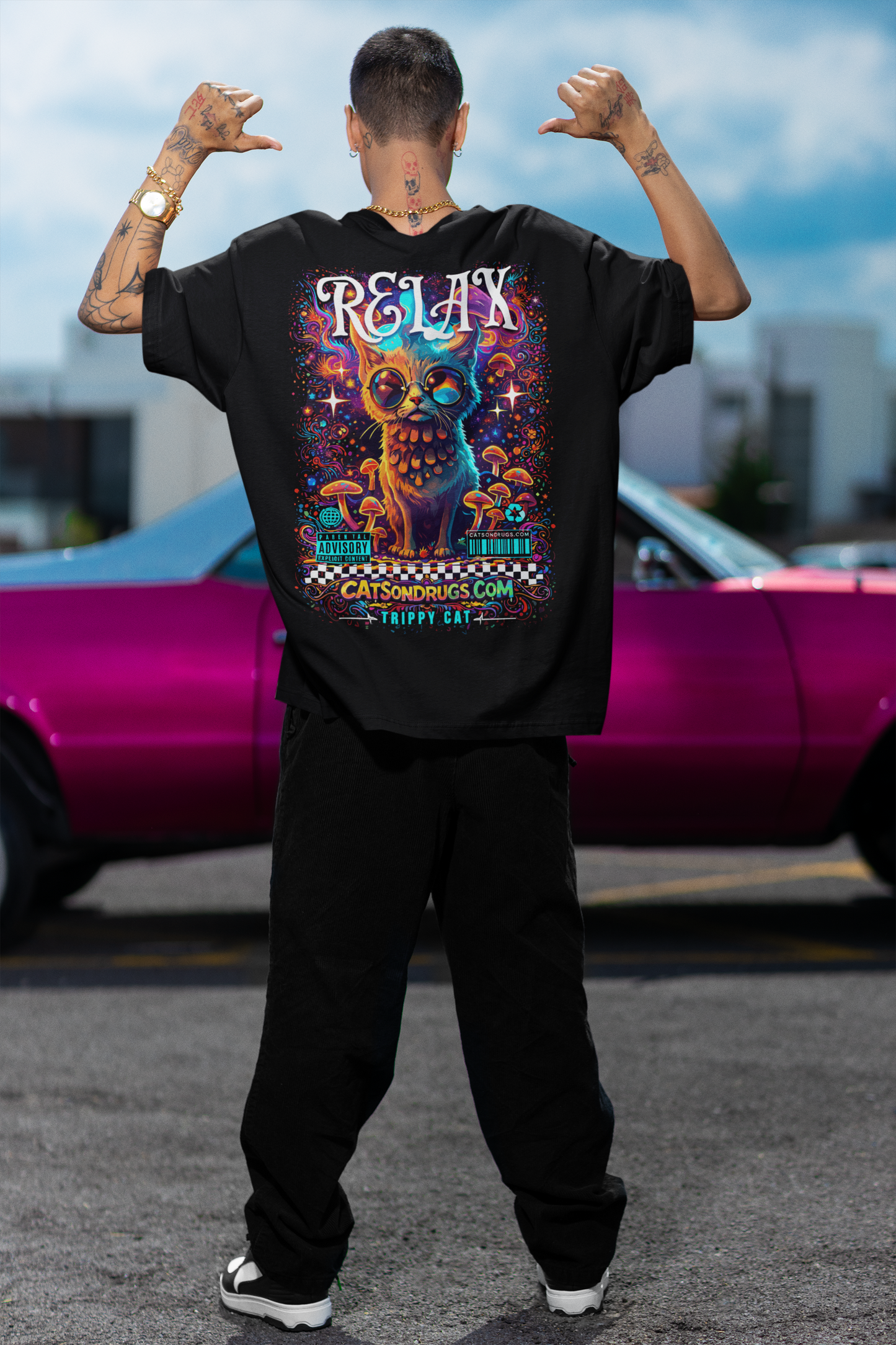 Psychedelic T-Shirt | Relax Trippy Cat