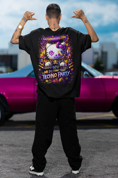Mr DJ, Techno Party Cat | Rave T-Shirt