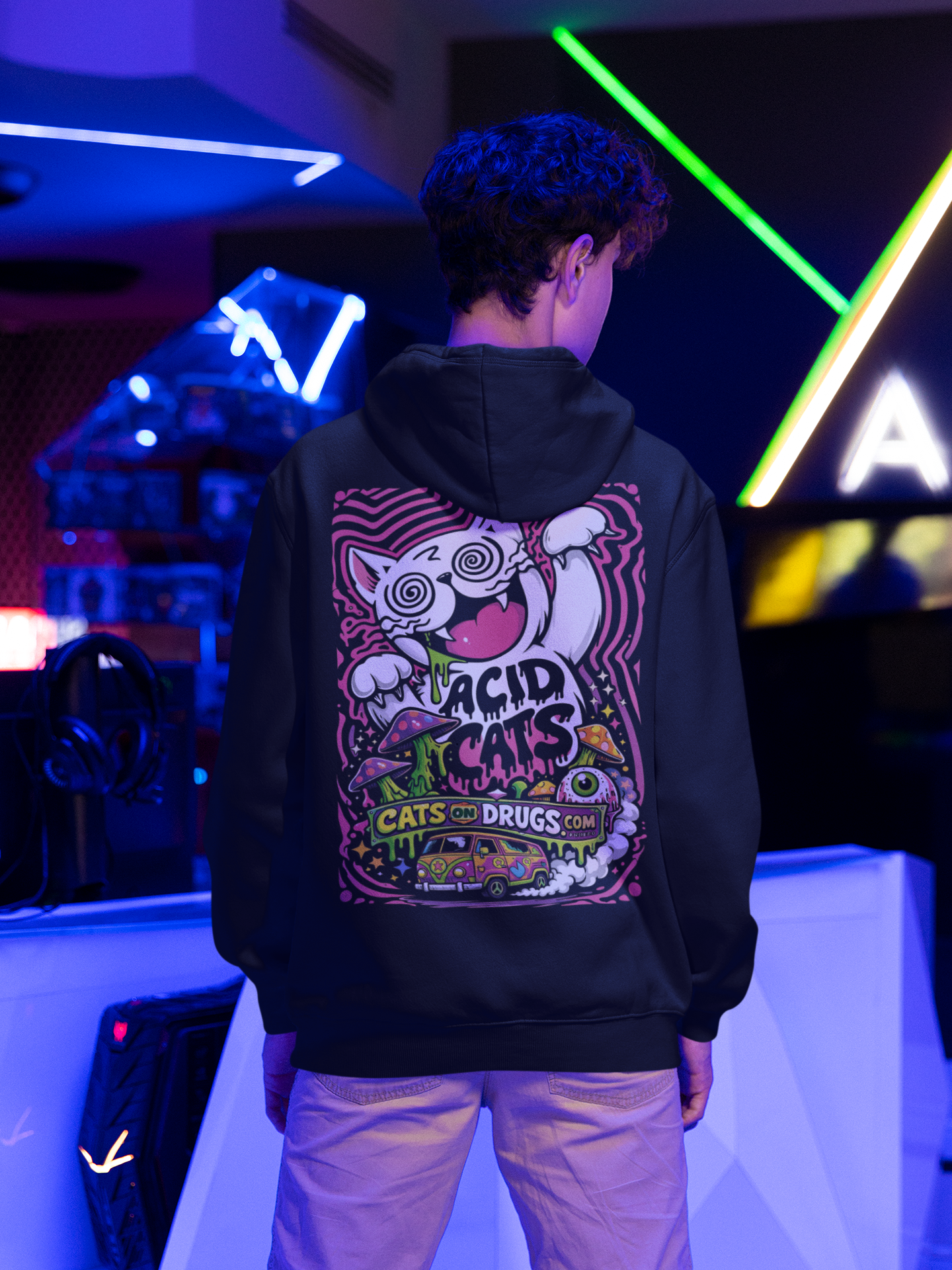 Acid Hoodie | Psychedelic Acid Cat