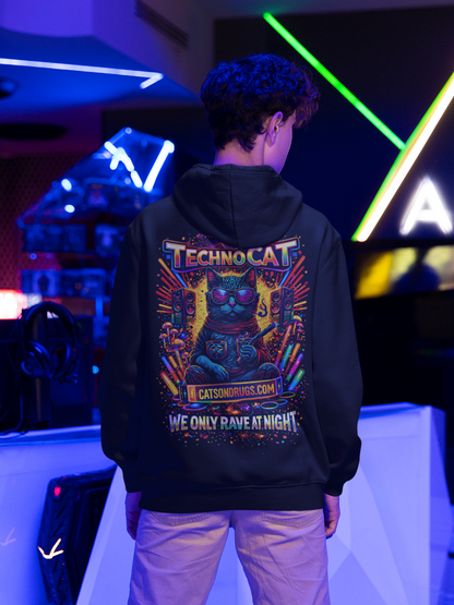 Rave Hoodie | Rave at Night Cat