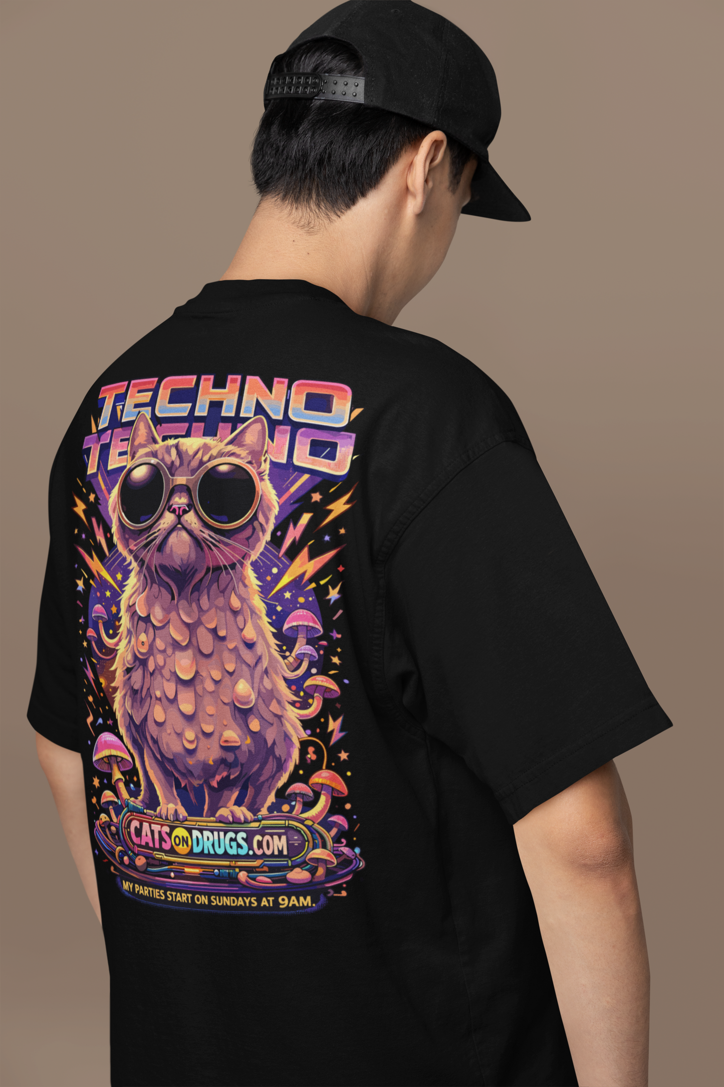 Techno T-Shirt | Sunday Techno Cat