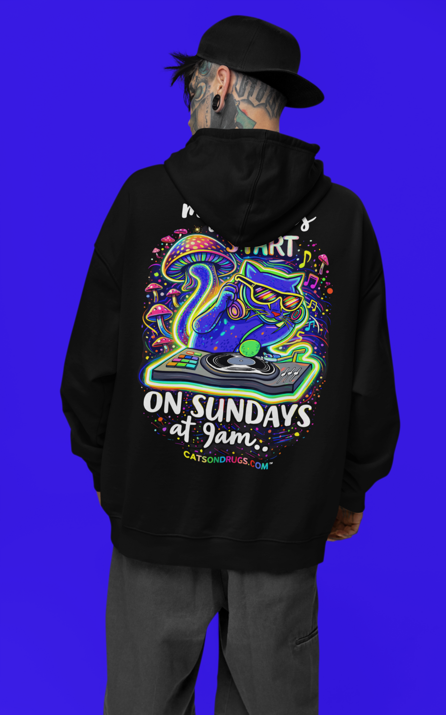 Festival Hoodie | Sunday Techno Cat