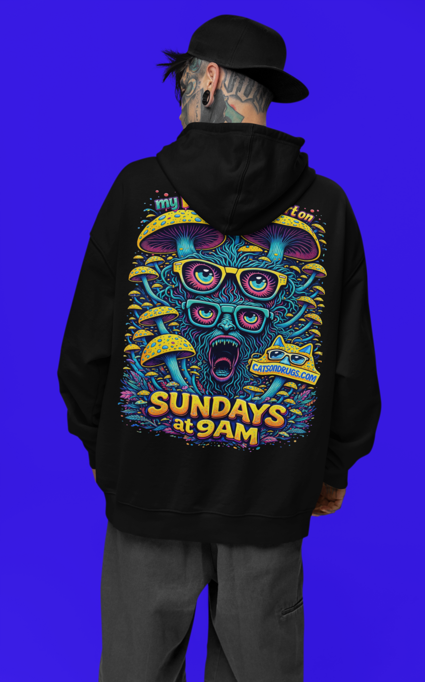Festival Hoodie | Sunday Techno Cat