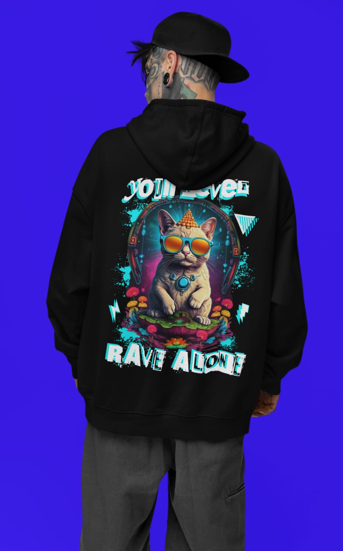Rave Alone Cat | Sudadera Festival