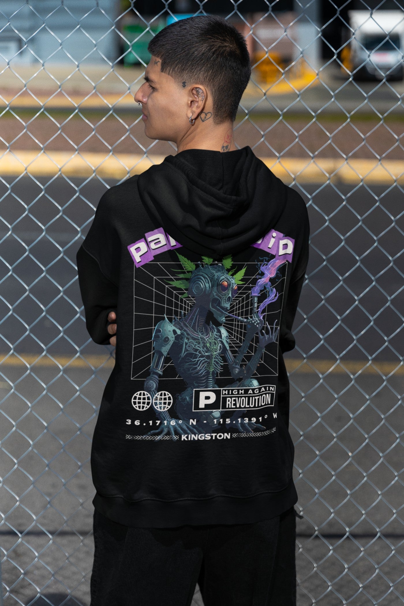 Acid Hoodie | Paranoid Robot Cat