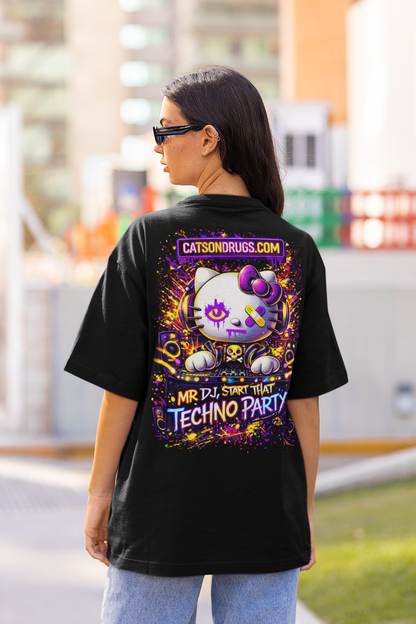 Mr DJ, Techno Party Cat | Rave T-Shirt