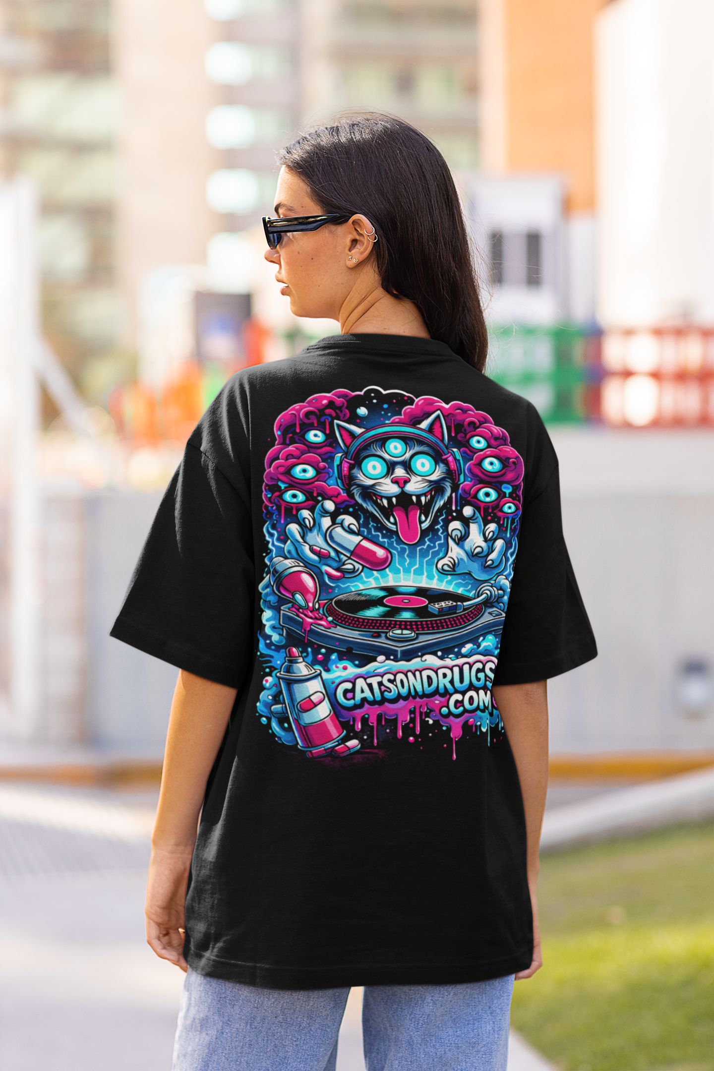 Psychedelic DJ Cat | Rave T-Shirt
