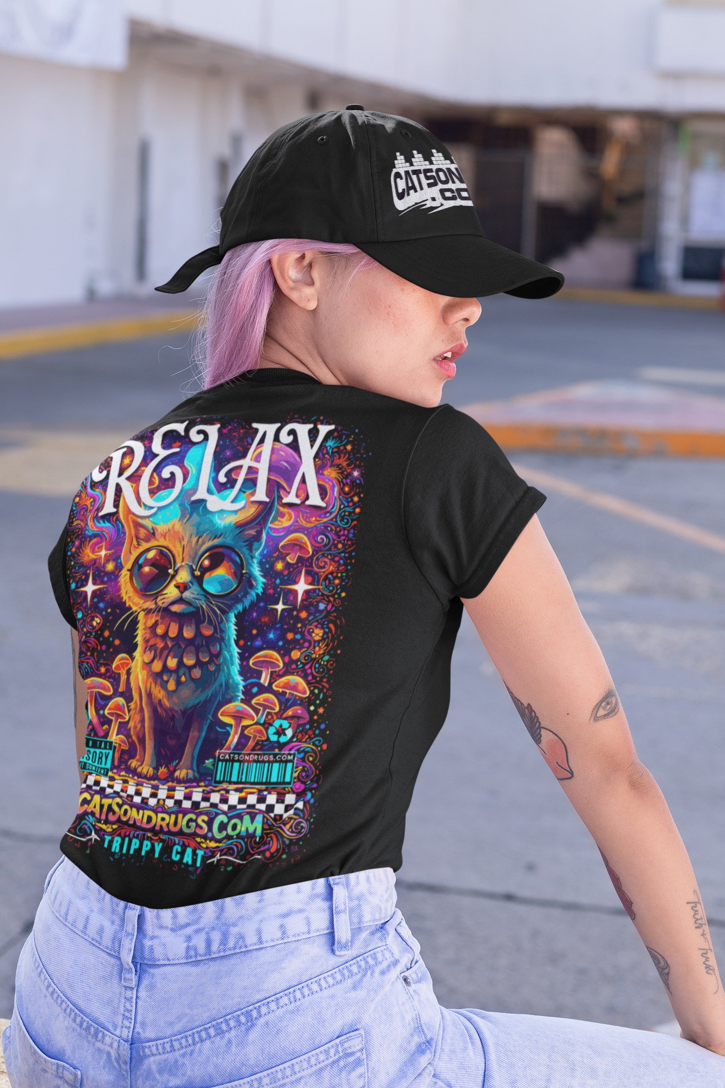 Psychedelic T-Shirt | Relax Trippy Cat