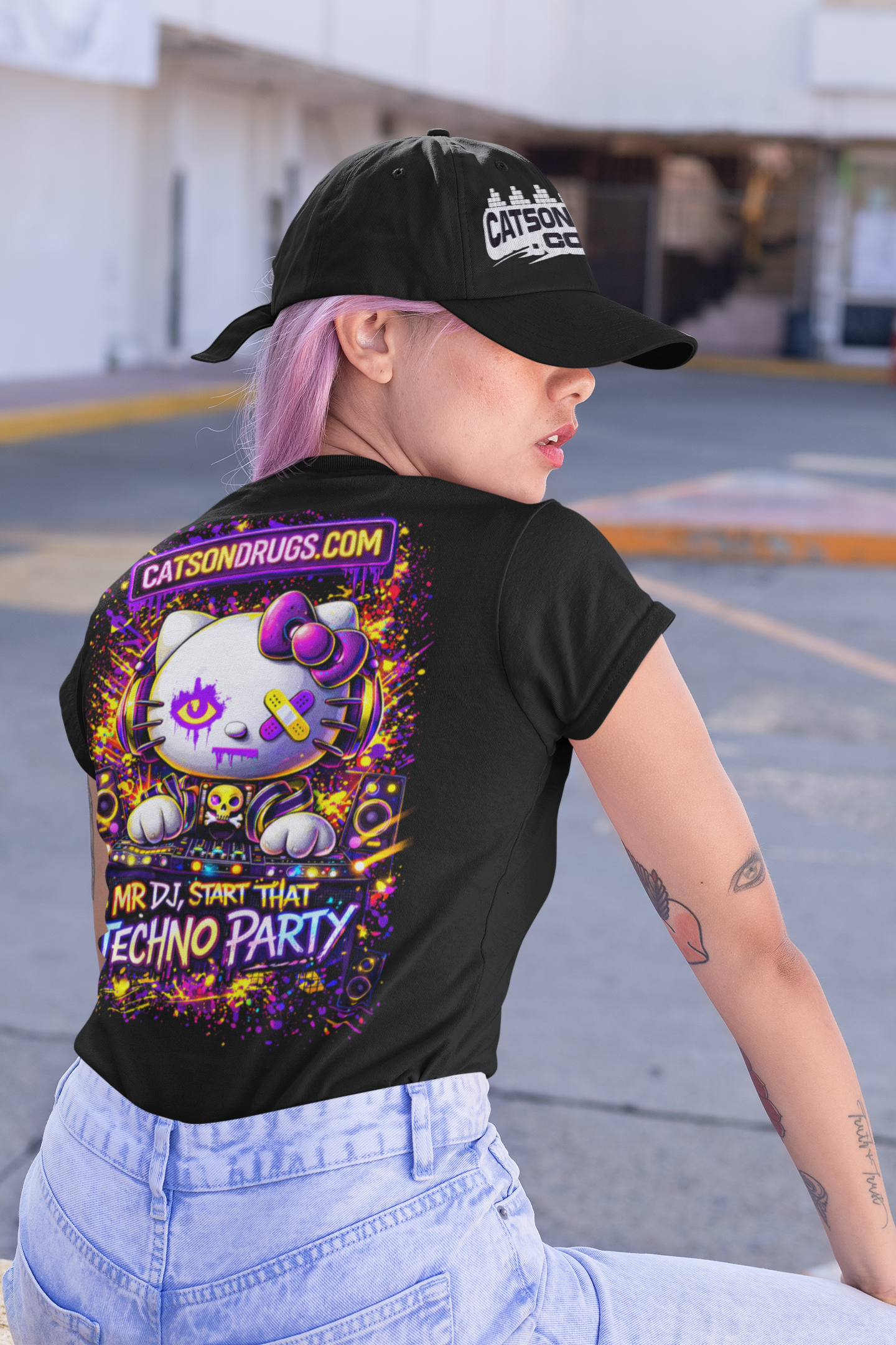 Mr DJ, Techno Party Cat | Rave T-Shirt