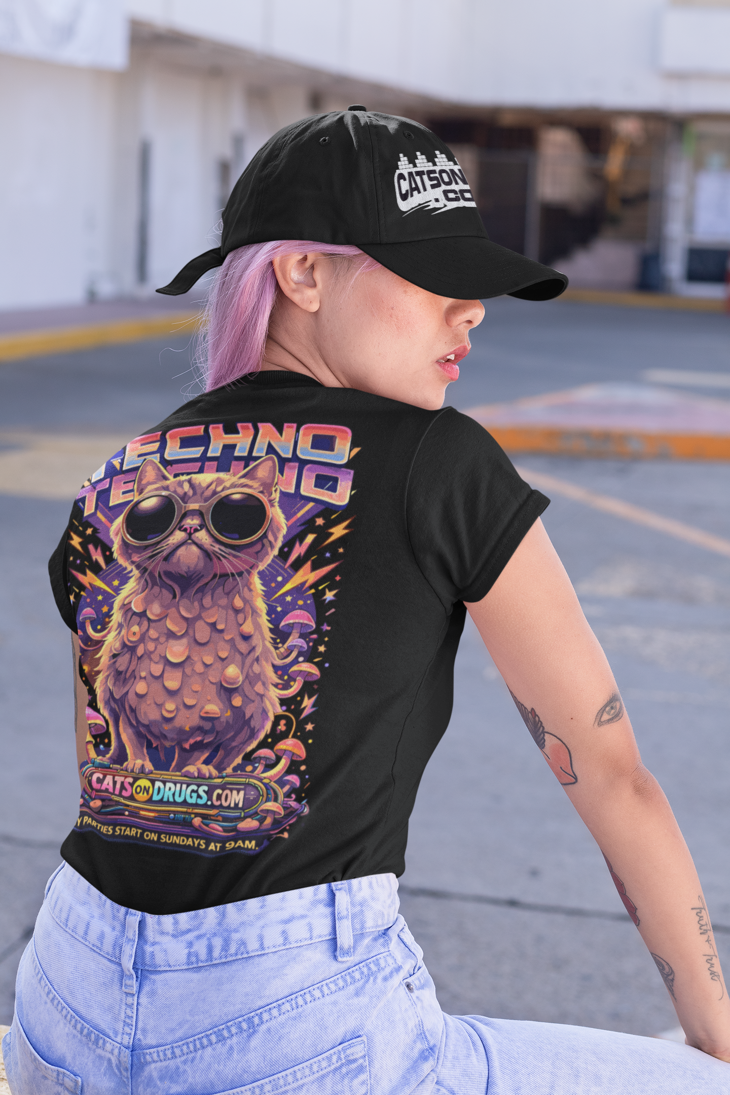 Techno T-Shirt | Sunday Techno Cat