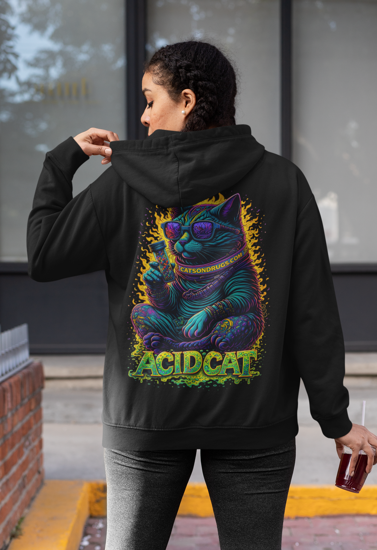 Acid Hoodie | Psychedelic Acid Cat