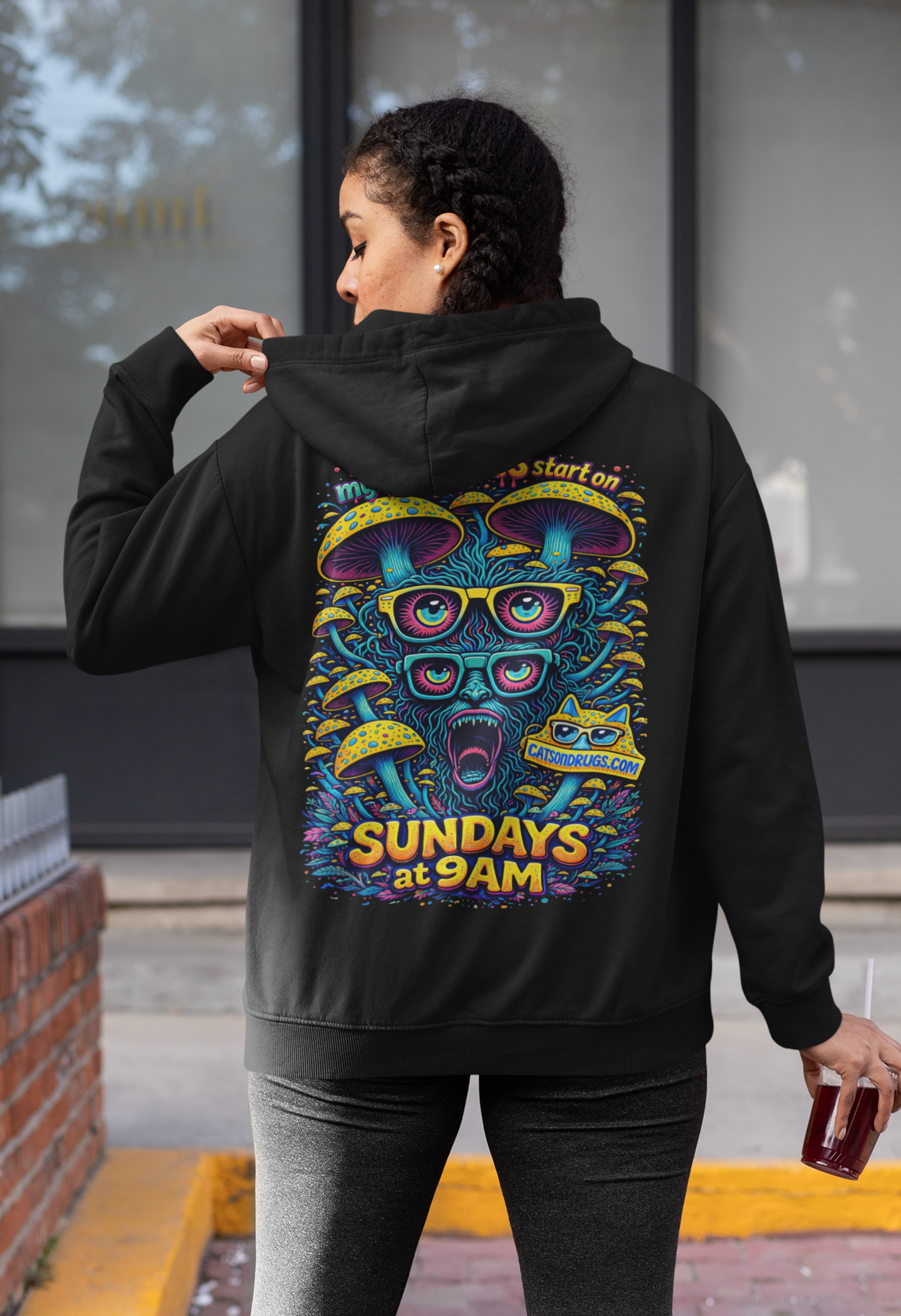Festival Hoodie | Sunday Techno Cat