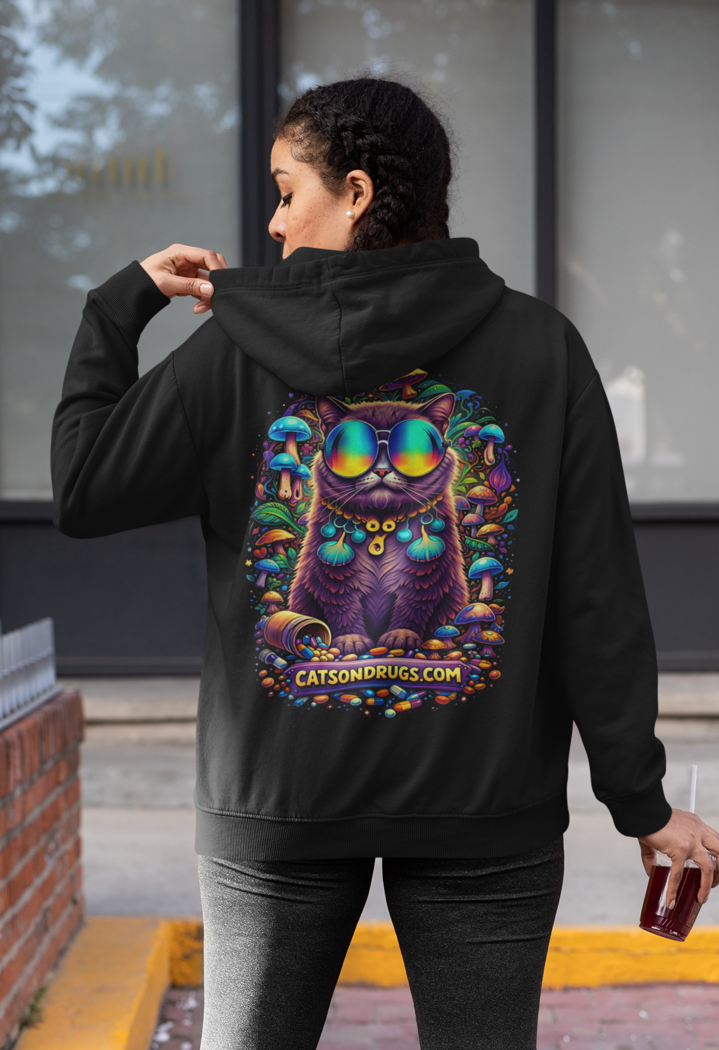 Trance Hoodie | Diamond Trippy Cat