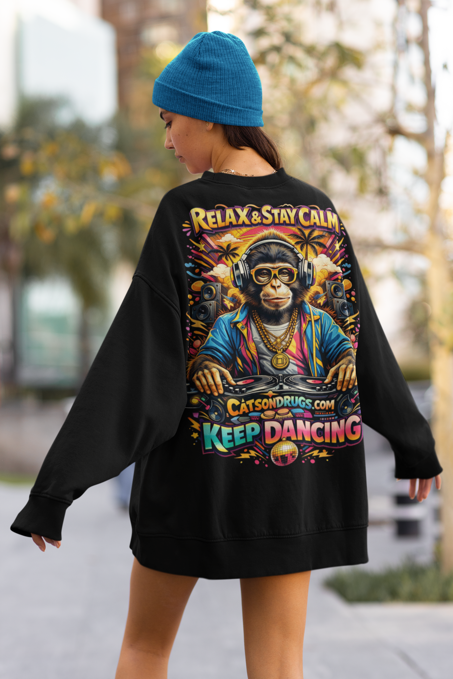 Techno Sweatshirt | Relax, Stay Calm & Keep Dancing