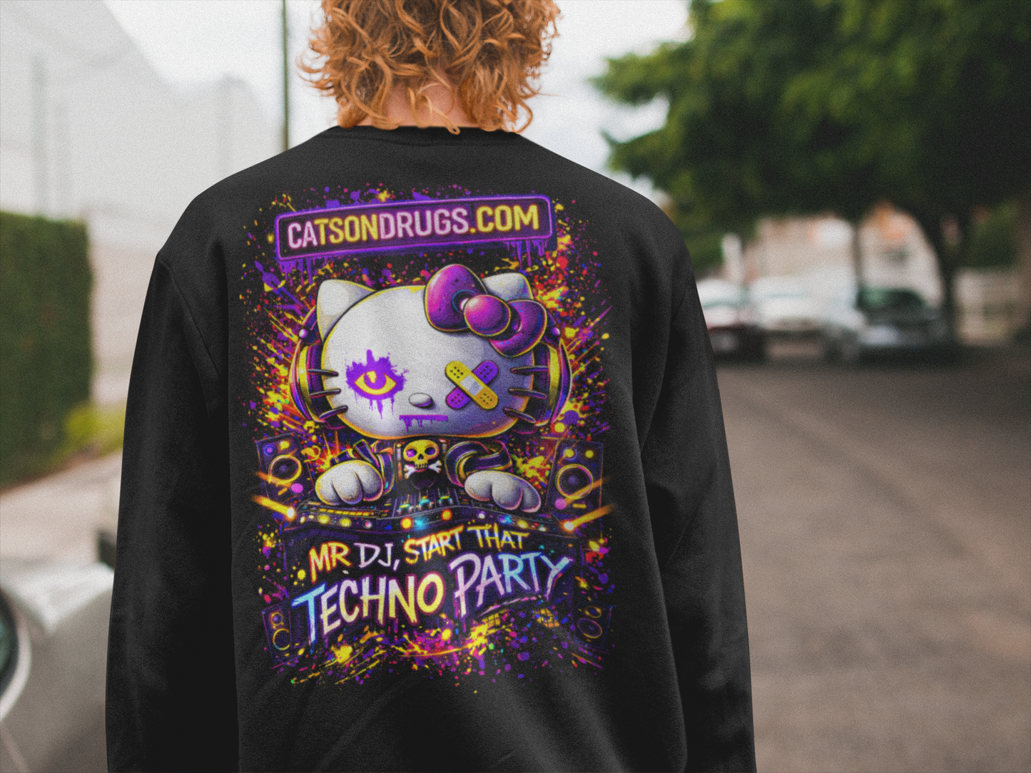 EDM Sweatshirt | DJ Techno Cat