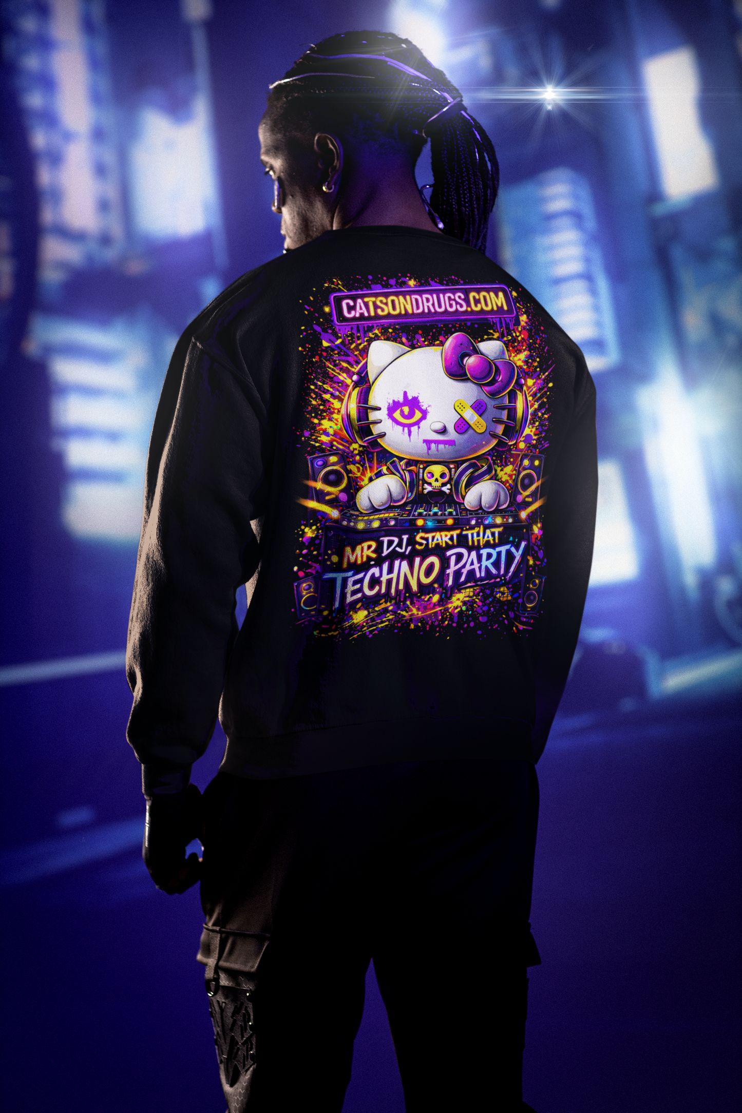 EDM Sweatshirt | DJ Techno Cat