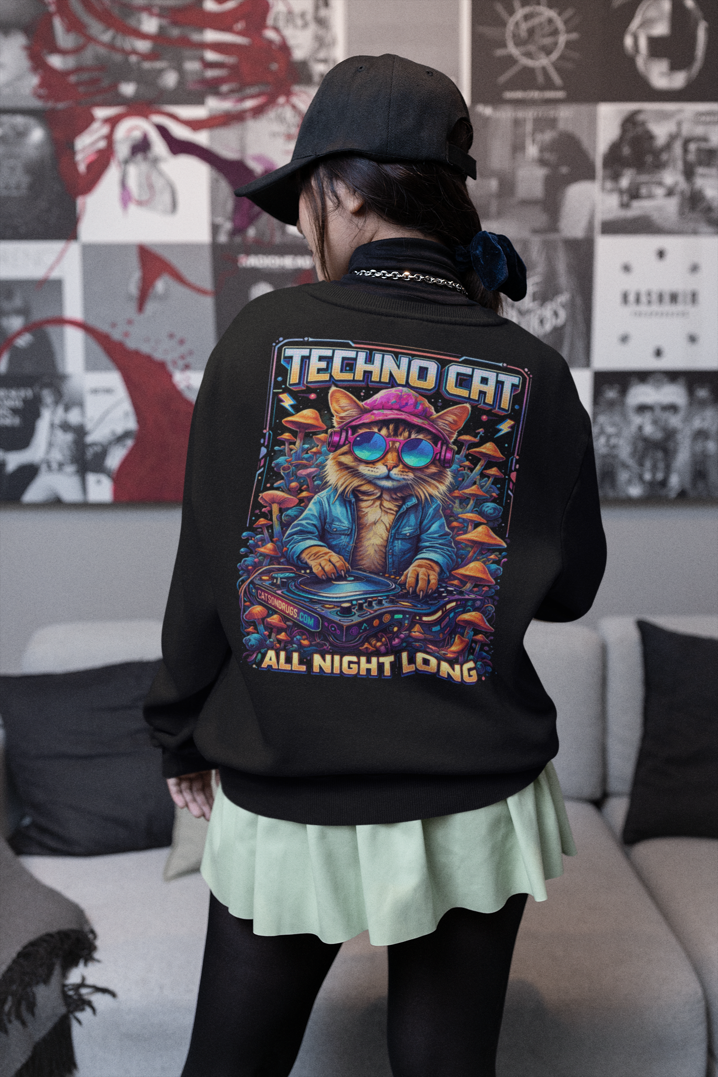 Trance Sweatshirt | Techno Cat