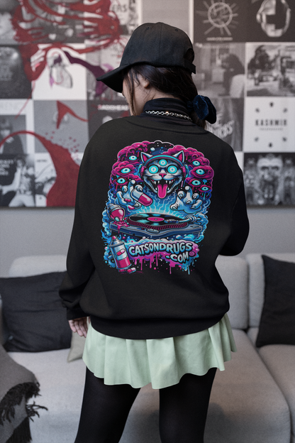 EDM Sweatshirt | Psychedelic DJ Cat