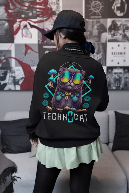 Diamond Techno Cat | Rave Sweatshirt