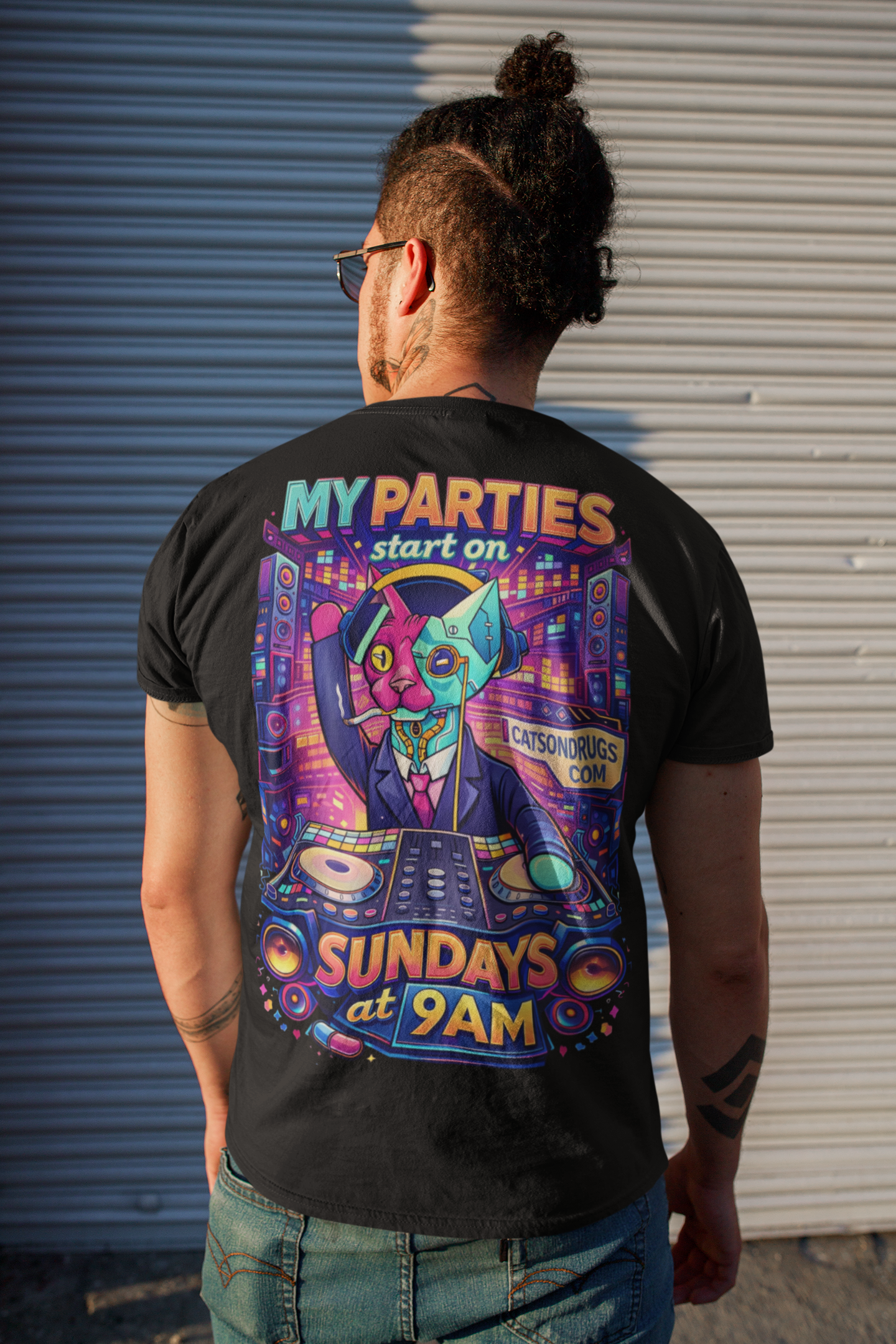 EDM T-Shirt | Sunday Techno Cat