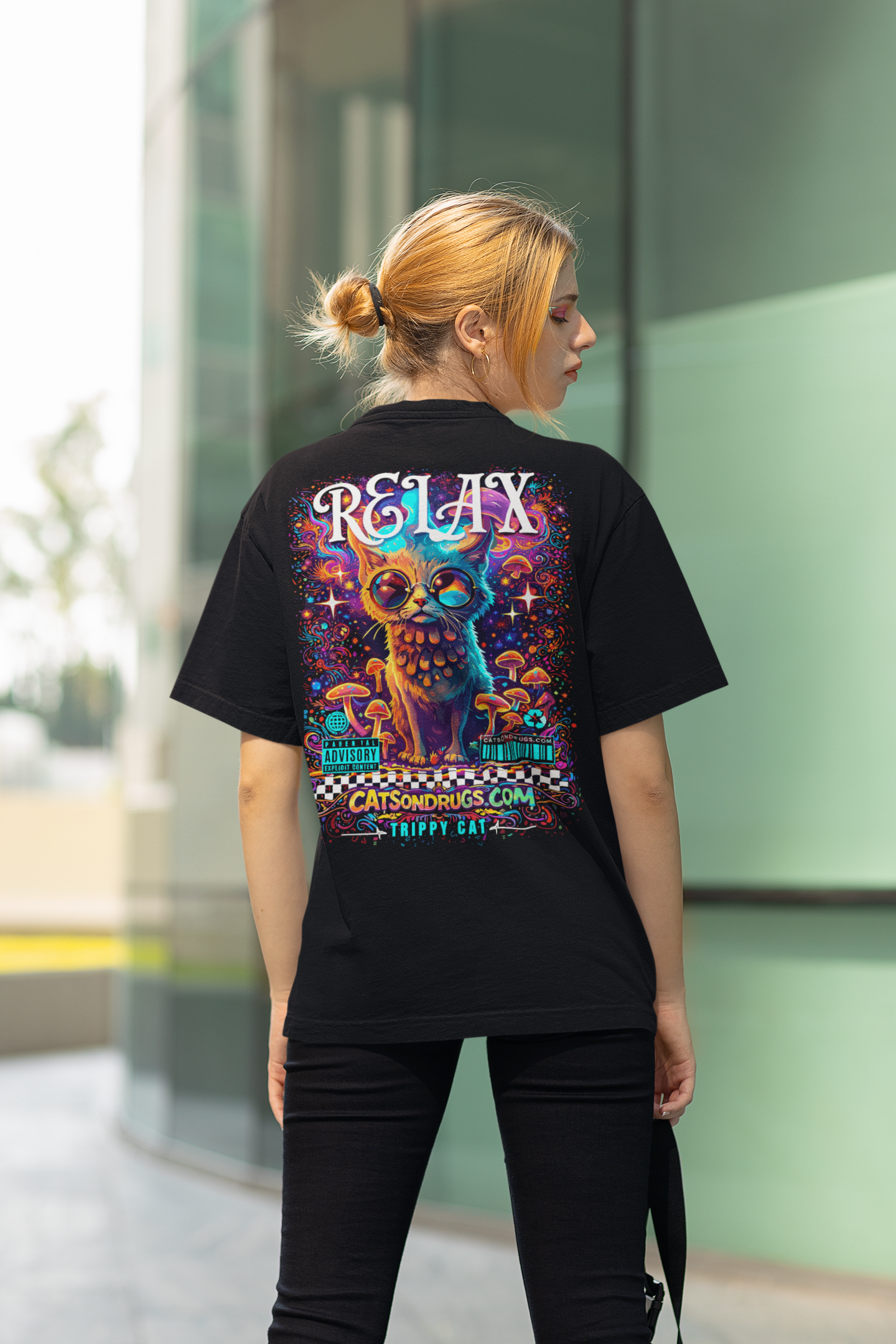 Psychedelic T-Shirt | Relax Trippy Cat