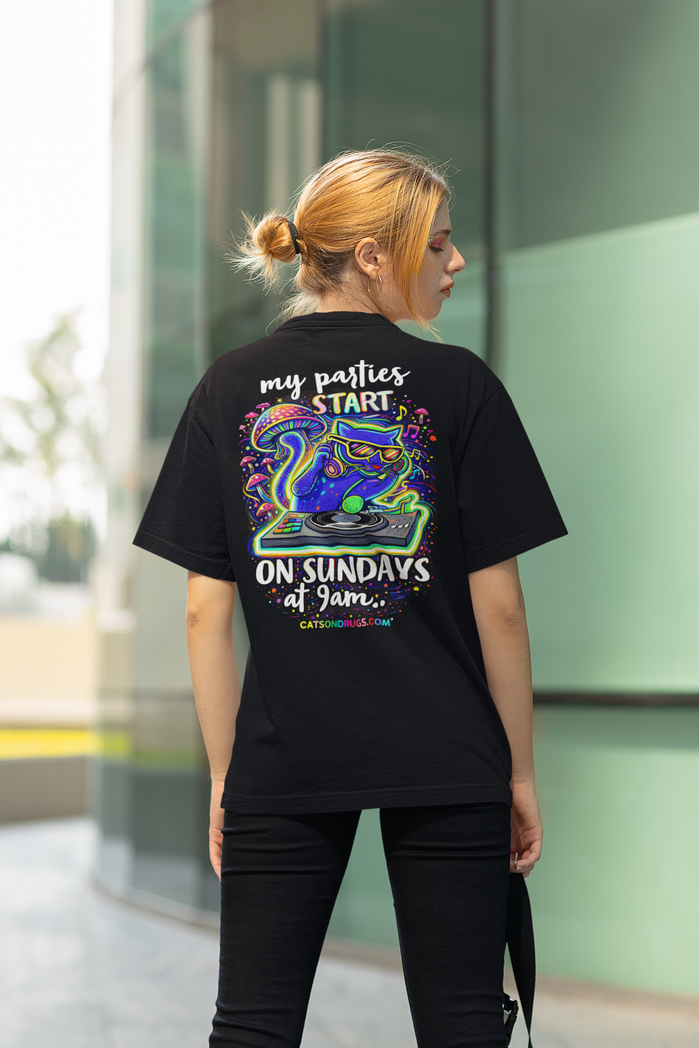 Techno T-Shirt | Sunday Techno Cat