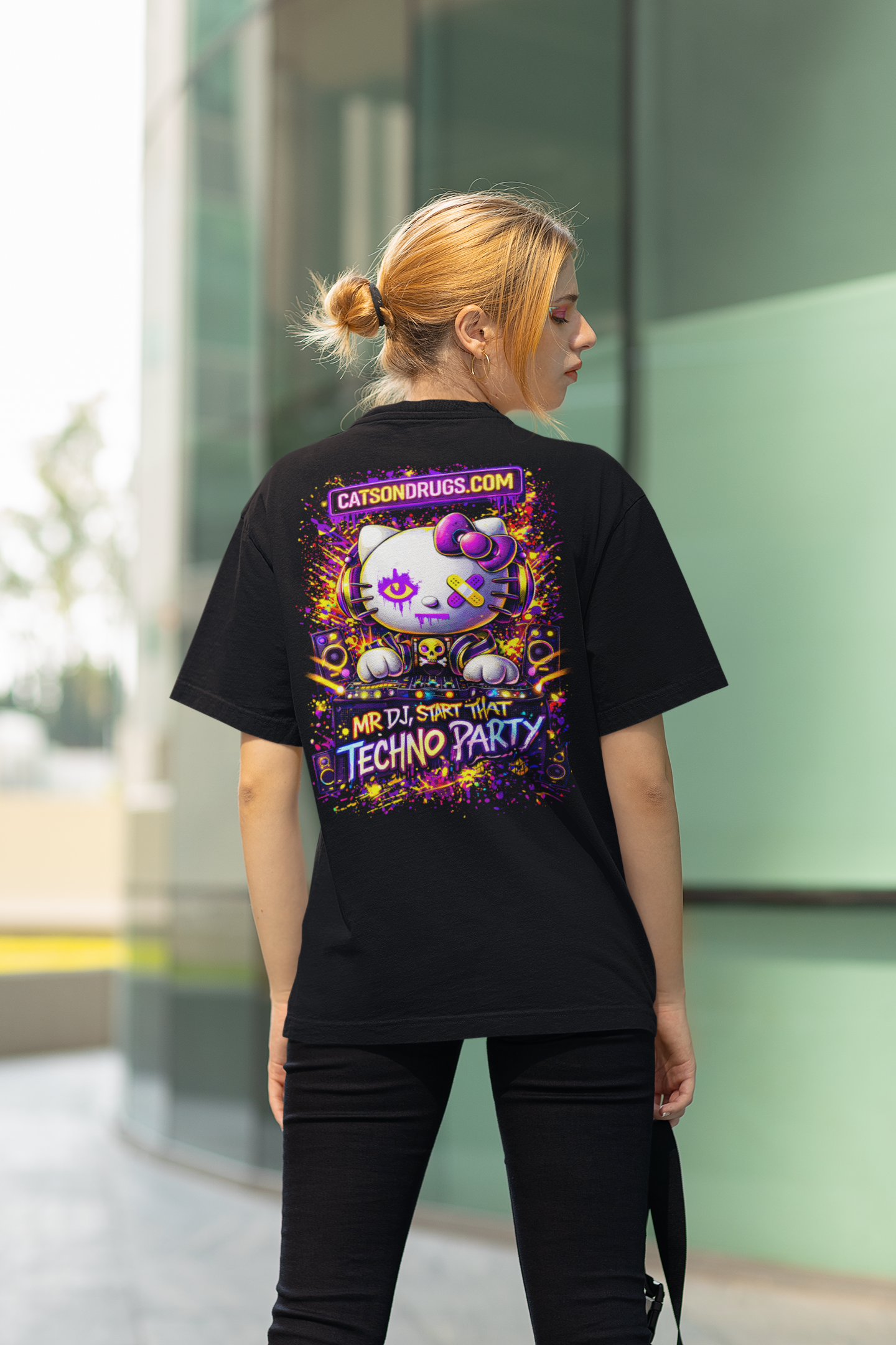 Mr DJ, Techno Party Cat | Rave T-Shirt