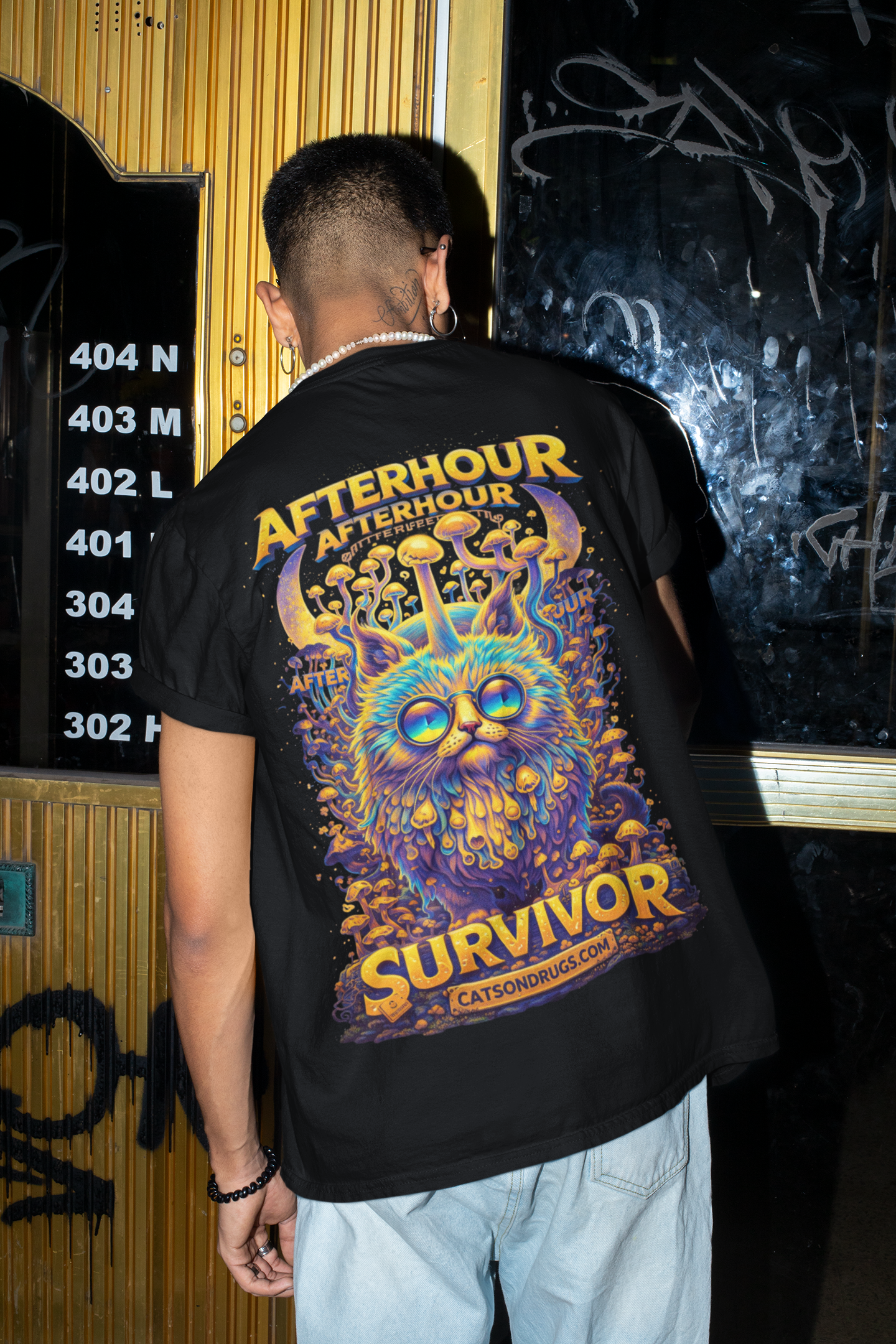 Rave T-Shirt | Afterhour Techno Cat