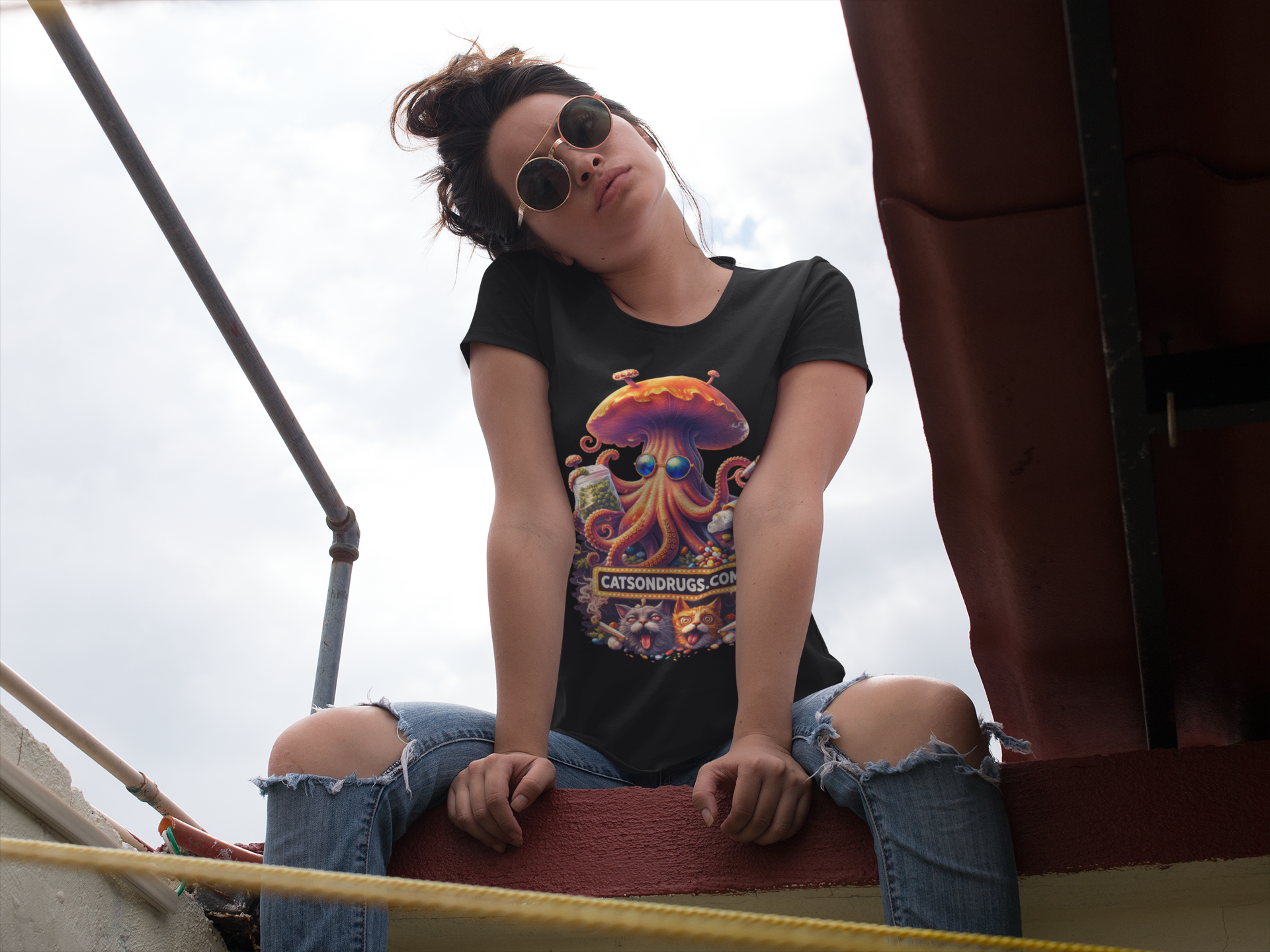funny psychedelic alien shirt
