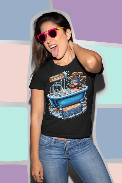 funny psychedelic cat mushroom shirt