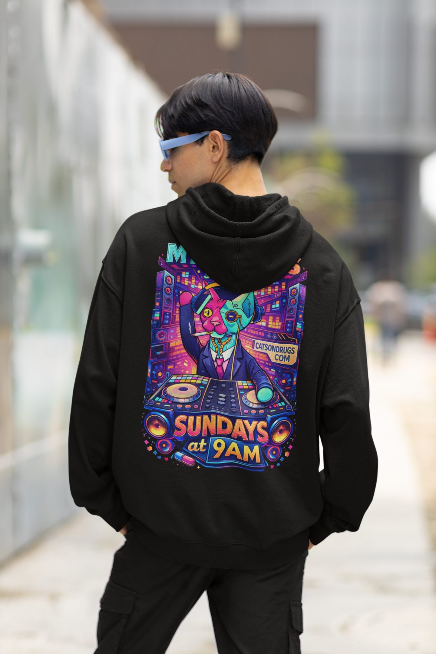 futuristic techno hoodie