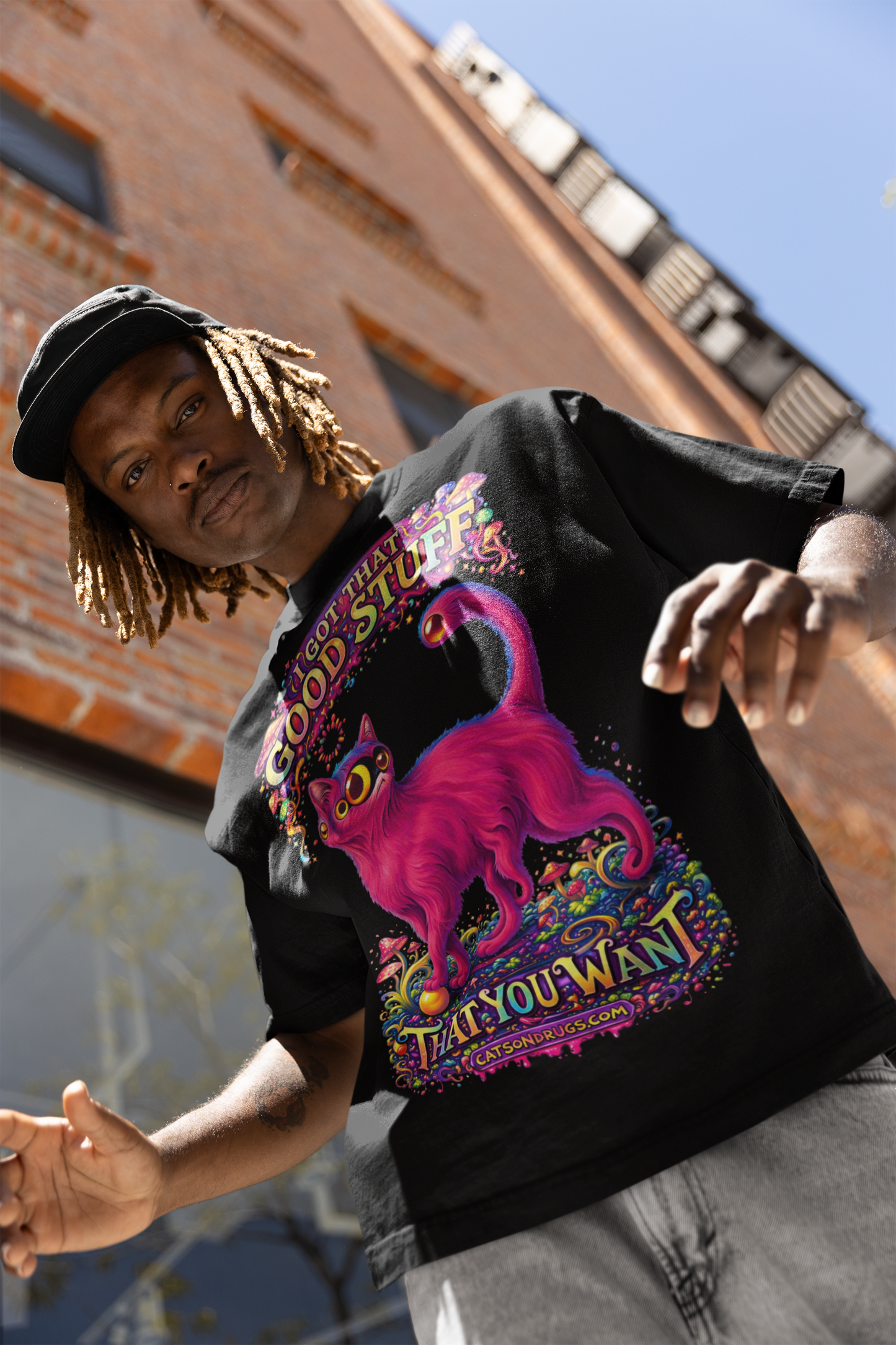 Psychedelic T-Shirt | Good Stuff Cat | Ecstasy Edition