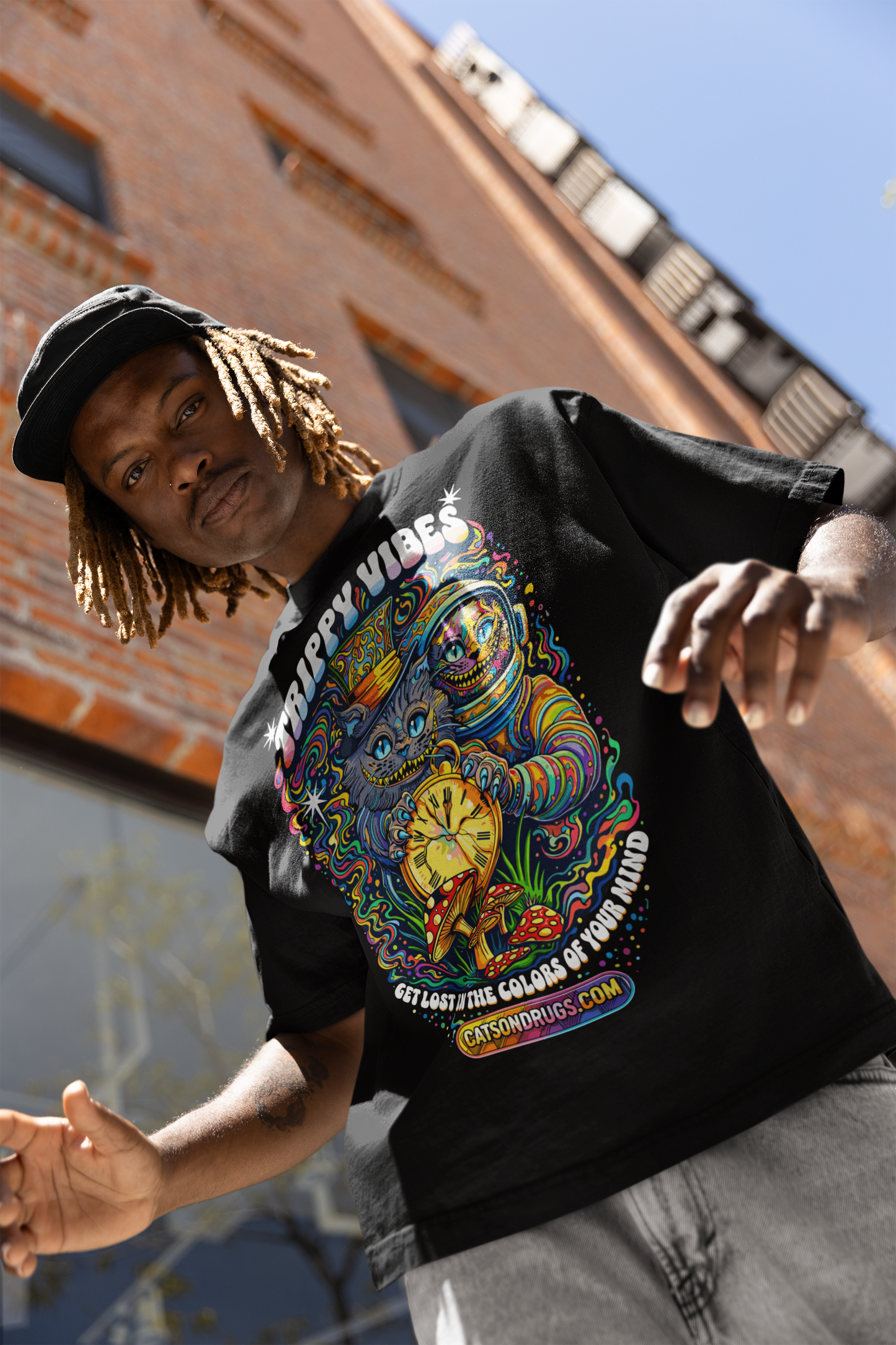 Trippy Vibes Cat | Psychedelic T-Shirt