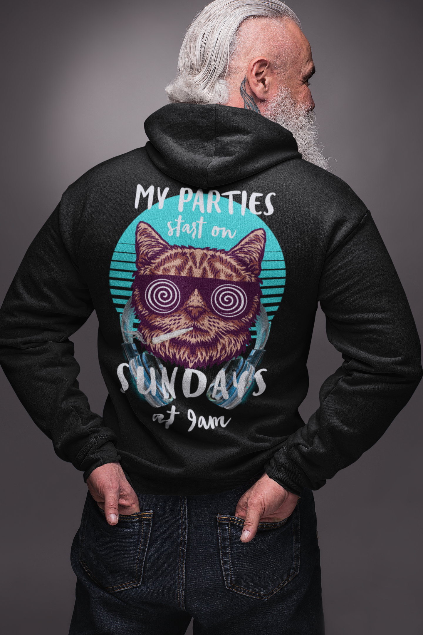 My parties start on Sundays at 9am - Unisex Hoodie - CatsOnDrugs