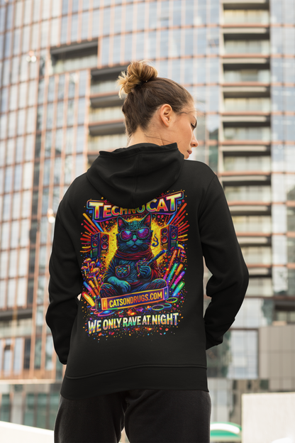 Rave Hoodie | Rave at Night Cat
