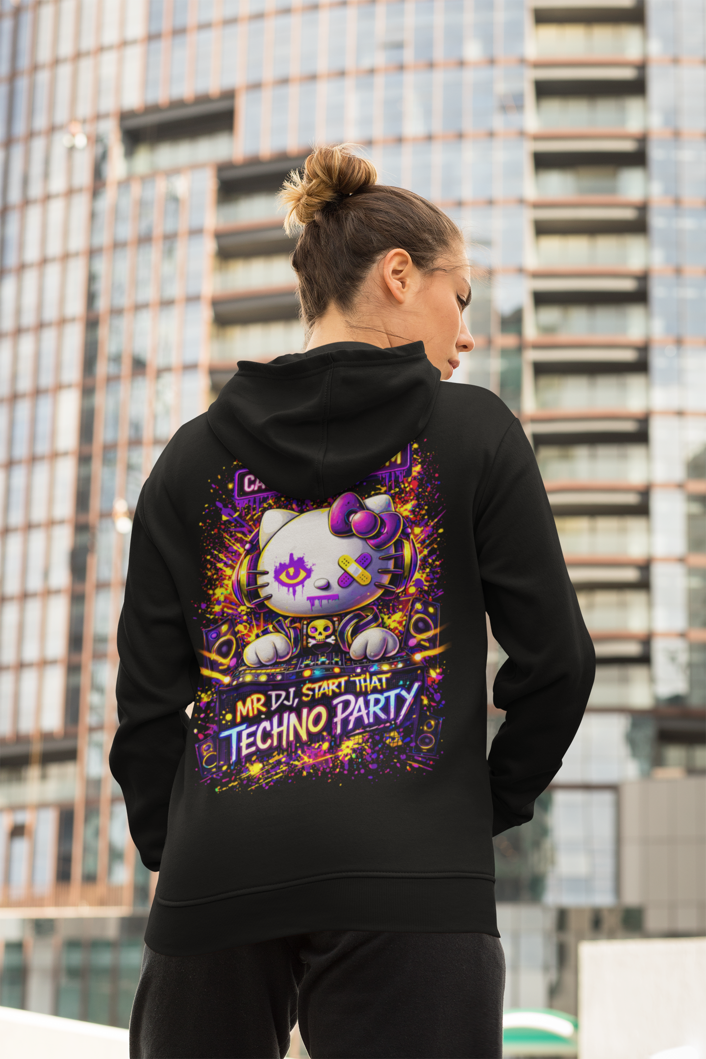 Festival Hoodie | Mr DJ, Techno Party Cat