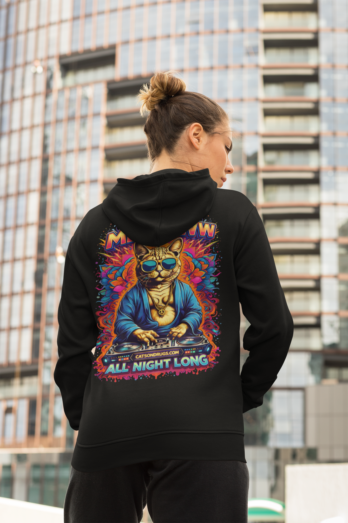 Psychedelic Hoodie | Buddha Cat