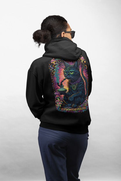 Psychedelic Hoodie | Trippy Shisha Cat