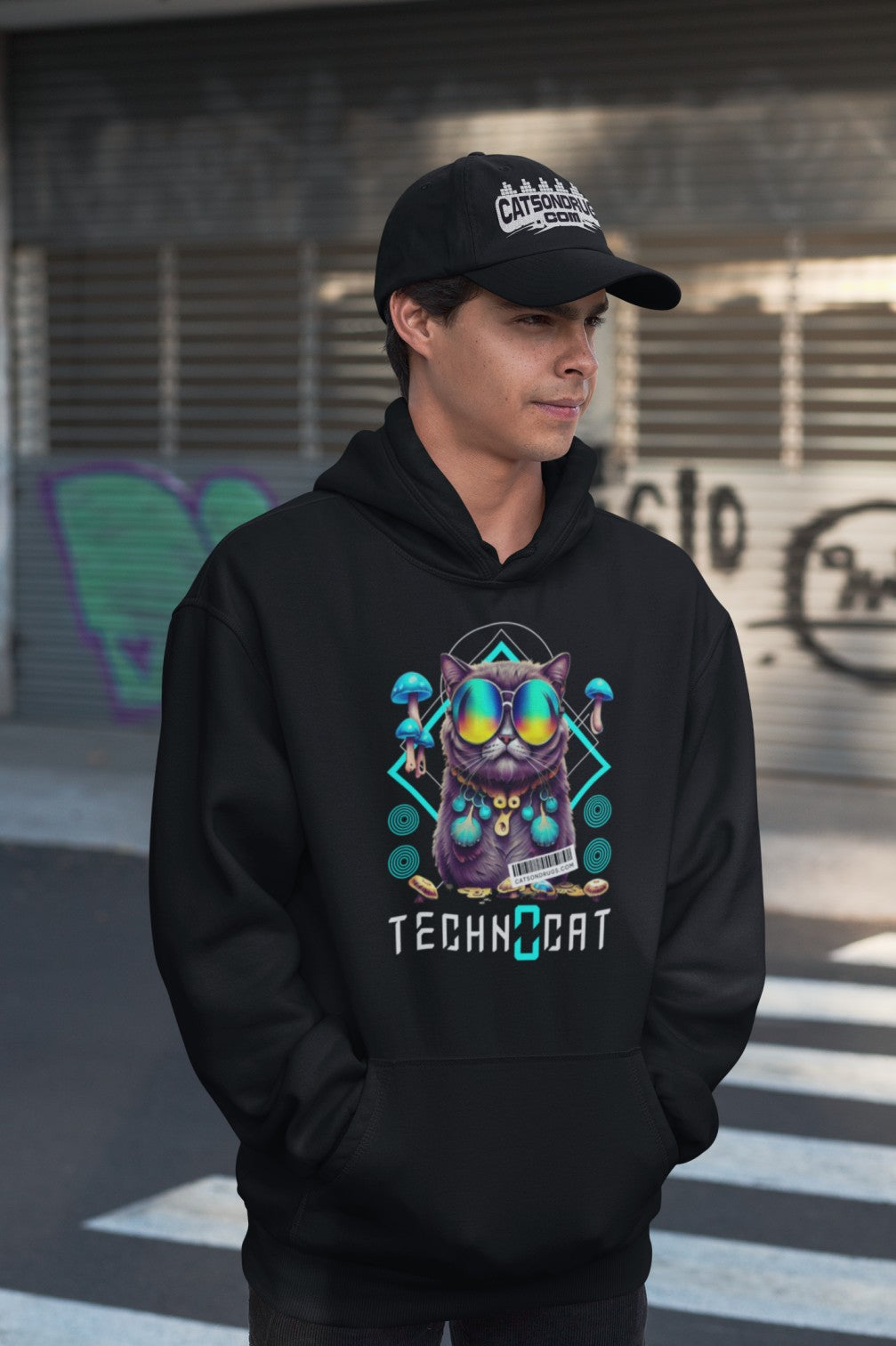 Diamond Techno Cat | Rave Hoodie