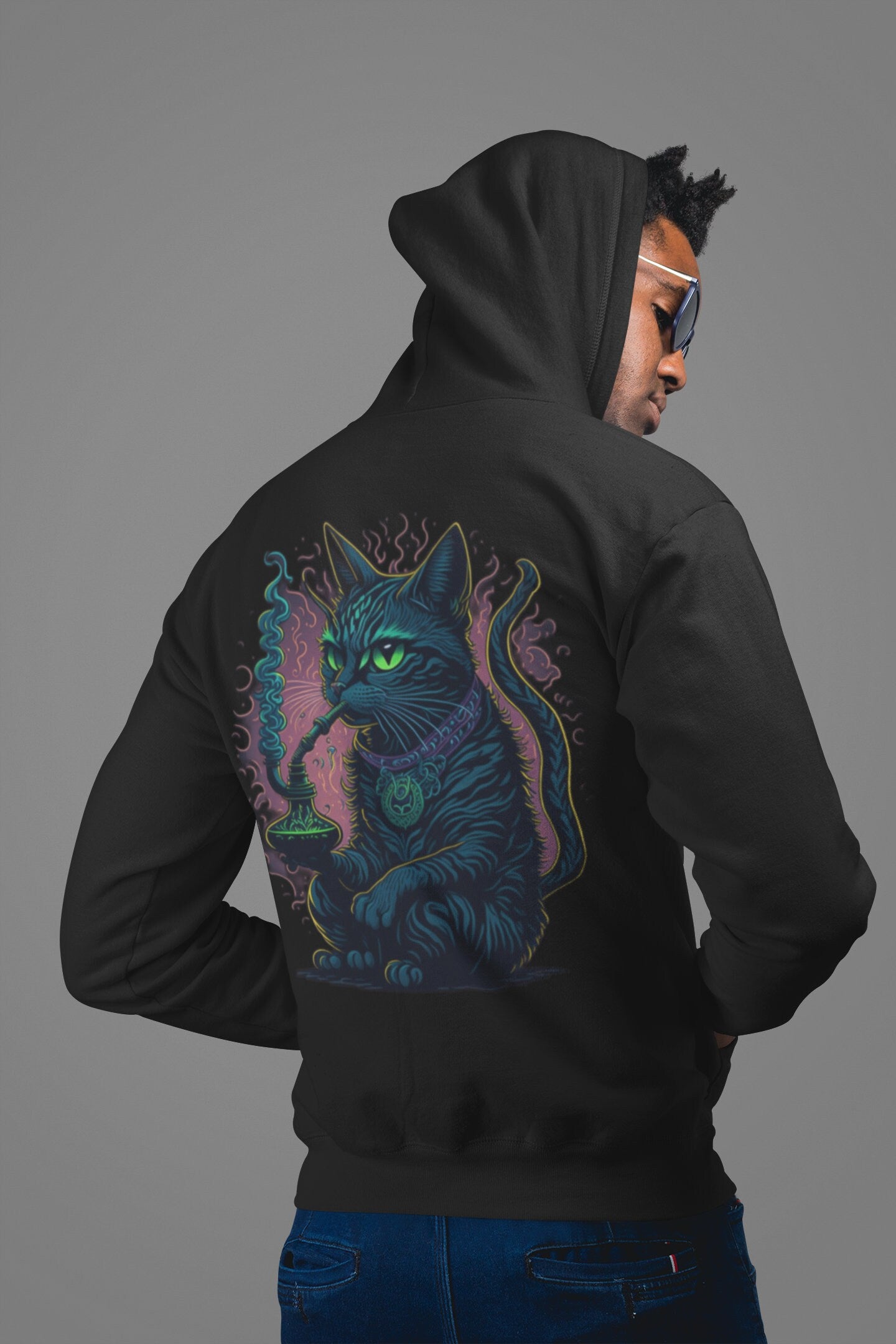Trippy Hoodie | Psychedelic Shisha Cat