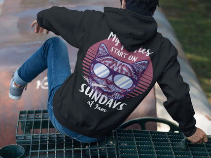 My parties start on Sundays at 9am | Techno Hoodie