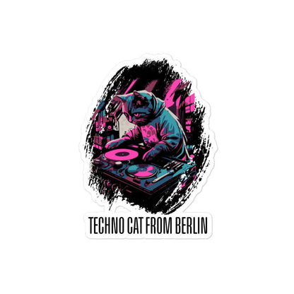 Techno cat from Berlin - Bubble-free stickers - CatsOnDrugs