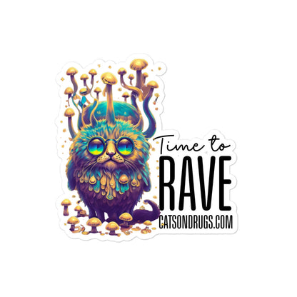 Time to Rave - Bubble-free stickers - CatsOnDrugs
