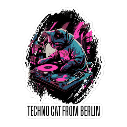 Techno cat from Berlin - Bubble-free stickers - CatsOnDrugs