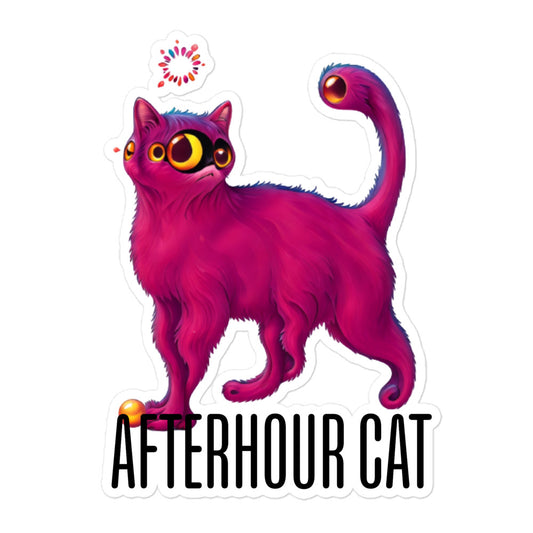 Afterhour cat - Bubble-free stickers - CatsOnDrugs