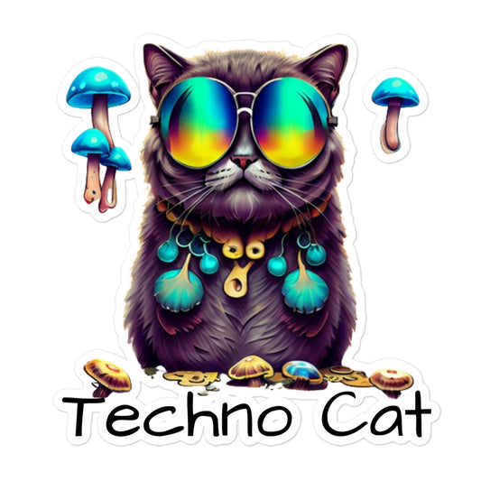 Techno Cat - Pegatinas sin burbujas